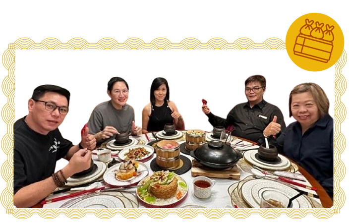 Friends enjoying a meal